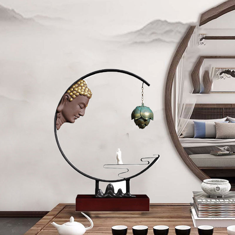 Quemador de incienso colgante para meditación, Buddha Stones, loto, decoración