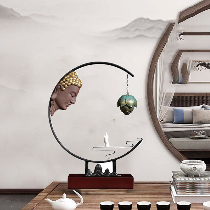 Quemador de incienso colgante para meditación, Buddha Stones, loto, decoración