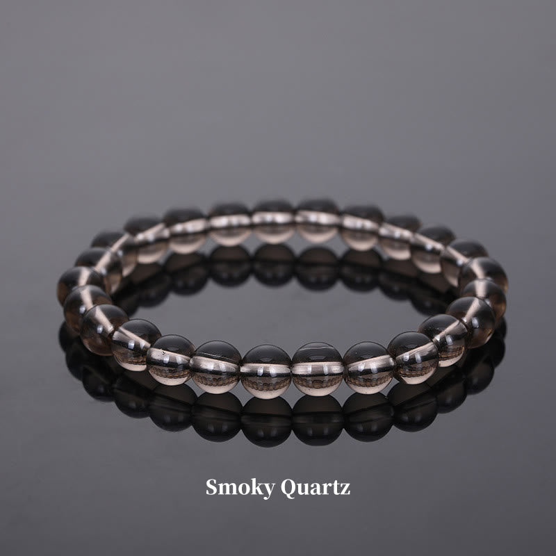Pulsera de cuentas curativas de cuarzo con piedra natural de piedras de Buddha Stones - 8 mm - Cuarzo ahumado - image 71