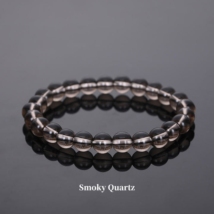 Pulsera de cuentas curativas de cuarzo con piedra natural de piedras de Buddha Stones - 8 mm - Cuarzo ahumado - image 71