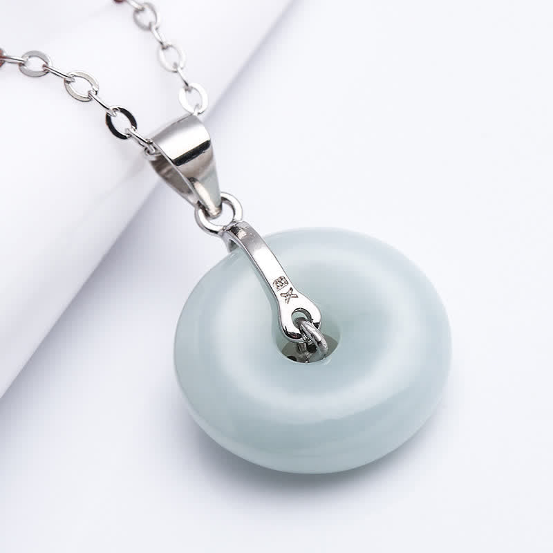 Colgante de plata de ley 925 con hebilla de la paz, moneda de jade, suerte - image 3