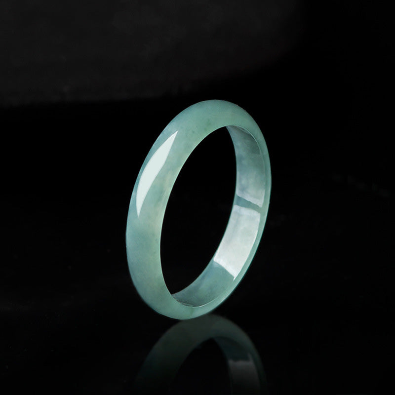 Anillo de protección de prosperidad de jade natural con Buddha Stones