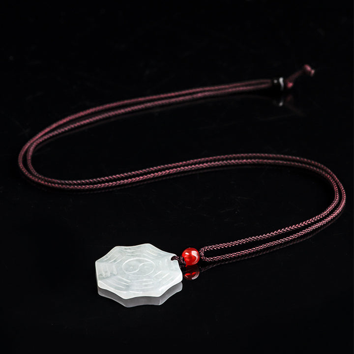 Colgante de collar de suerte de jade natural Bagua Yin Yang - image 7