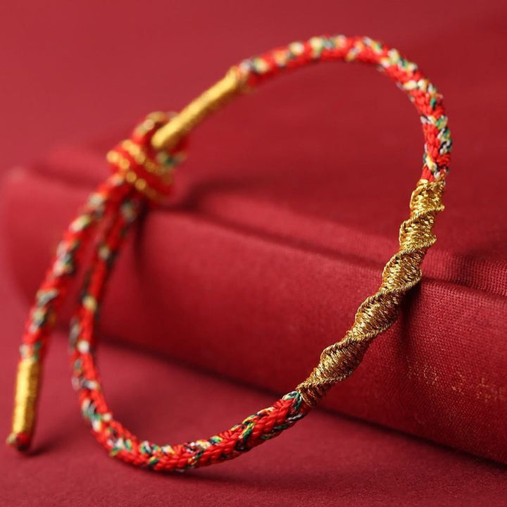 Pulsera de cuerda trenzada de protección de Buda Natal del zodiaco chino hecha a mano con Buddha Stones
