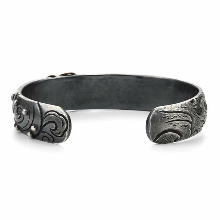 Brazalete de plata de ley 999, oro 990, pez Koi, suerte, riqueza, éxito