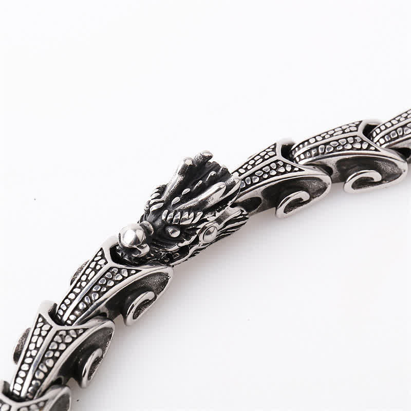 Pulsera con colgante de collar de protección de acero de titanio con diseño de dragón de Buddha Stones - image 10