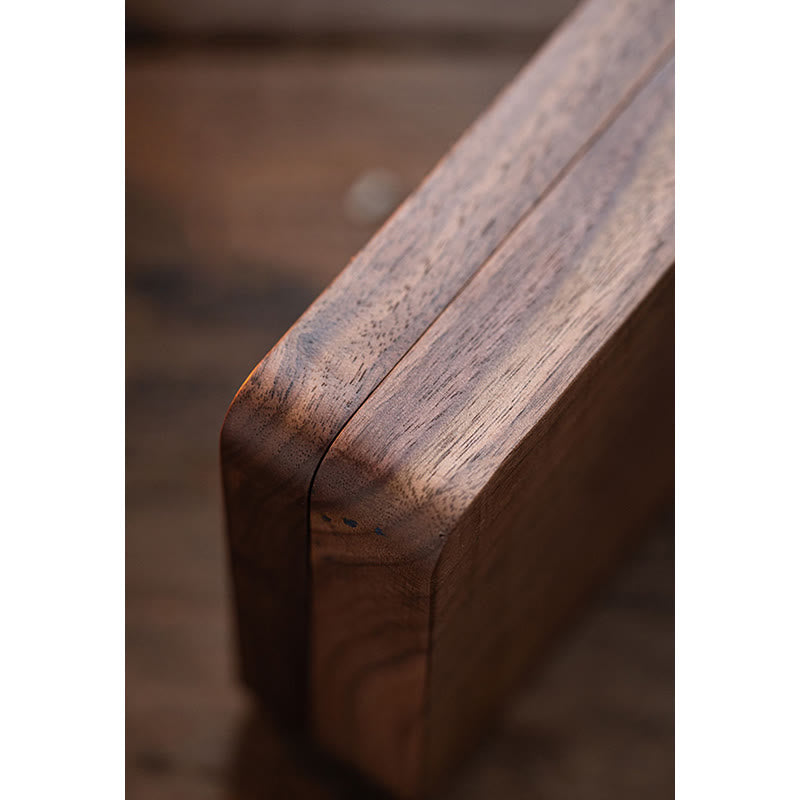 Caja de regalo de madera hecha a mano vintage de madera de nogal negro para guardar joyas