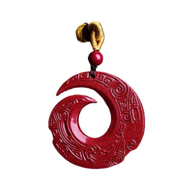 Collar con colgante de bendición de cinabrio natural con diseño de Buddha Stones que mejora la suerte