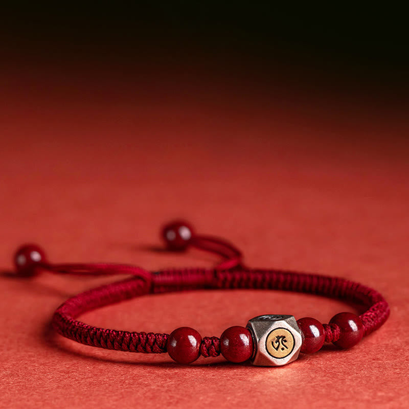 Pulsera de plata de ley 925 con Buddha Stones , zodíaco chino, Buda natal, cinabrio, calma - image 0