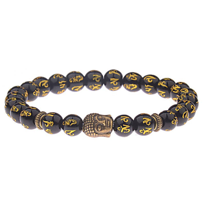 Pulsera de amuleto de mantra de Buda tibetano con Buddha Stones
