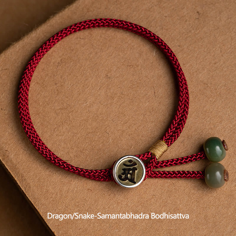 Pulsera de hilo rojo trenzado con Buddha Stones , Plata de Ley 925, hecha a mano, zodíaco chino, Buda natal, cian, Bodhi, protección de semillas