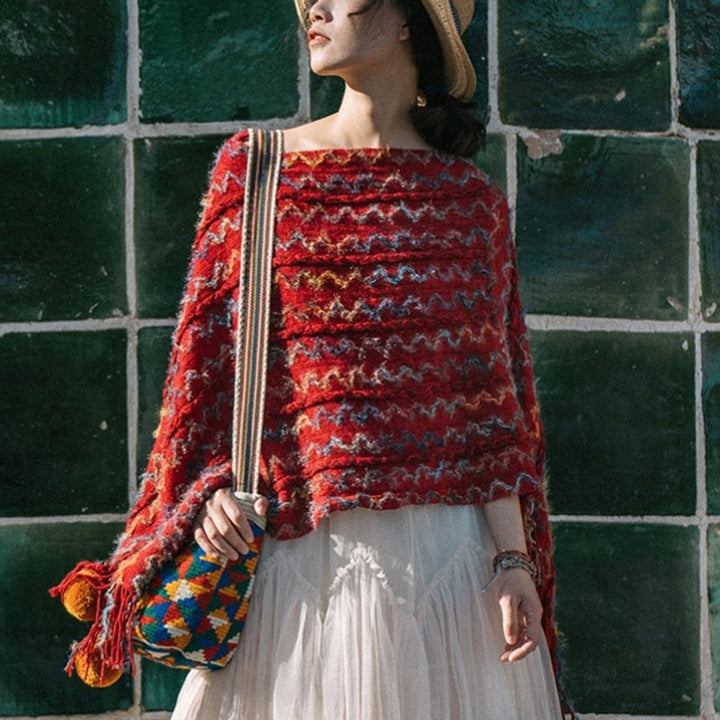 Buddha Stones tibetano colorido chal a rayas borlas jersey invierno acogedor viaje bufanda abrigo