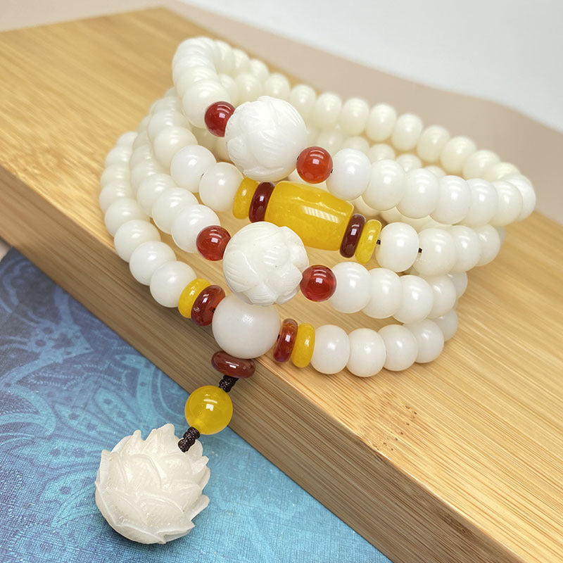 Pulsera de protección con 108 cuentas de Lotus Bodhi Seed Mala