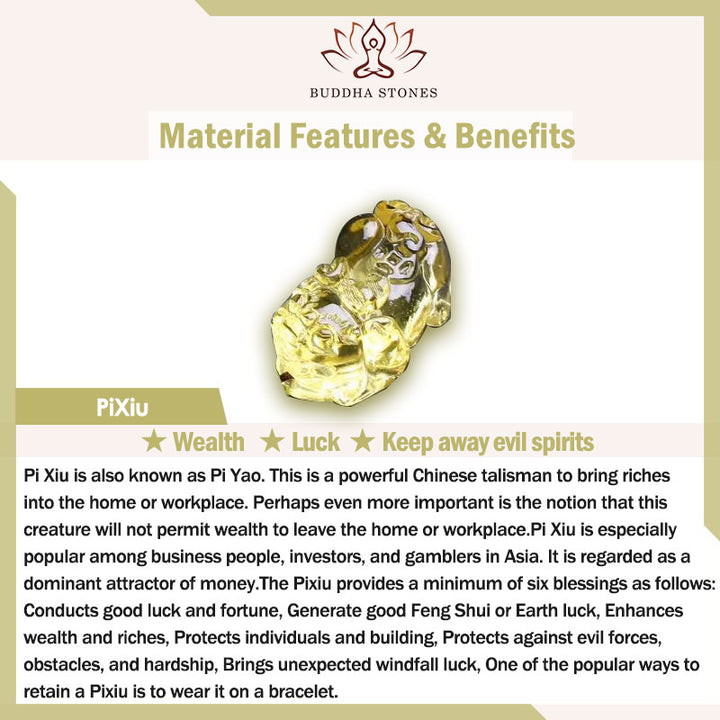 Pulsera de protección de prosperidad de ojo de tigre doble PiXiu de citrino natural de Buddha Stones