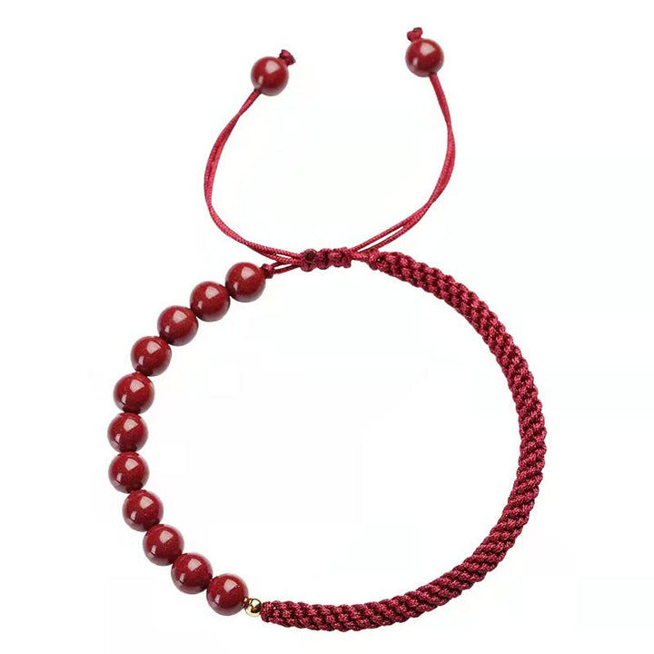 Pulsera de hilo de bendición con nudo King Kong de cinabrio natural con Buddha Stones