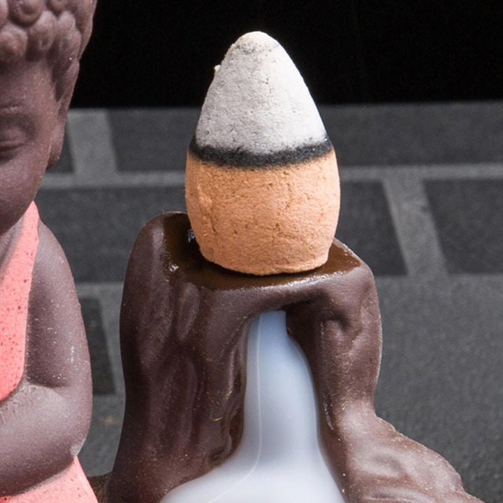 Quemador de incienso de bendición de cerámica, fuente de humo de reflujo de Buddha Stones , decoración