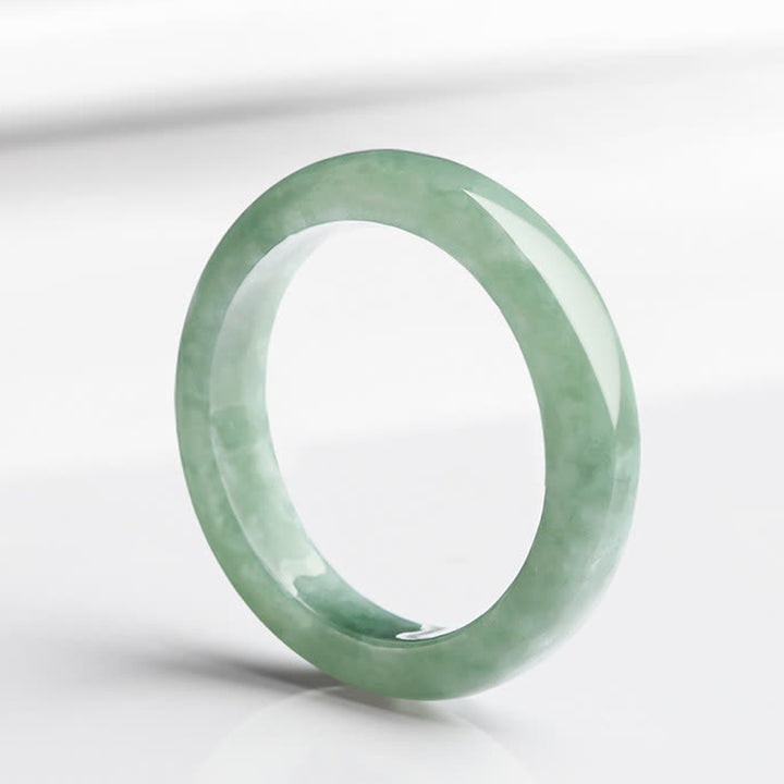 Anillo de abundancia de prosperidad de jade natural con Buddha Stones