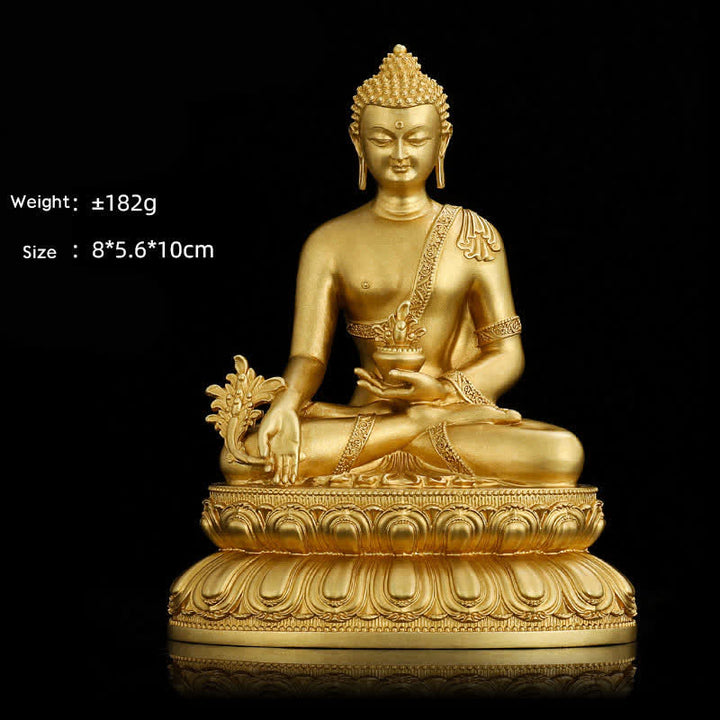 Figura de Buda medicinal Shakyamuni Amitabha, estatua de cobre de serenidad, decoración del hogar - Buda de la Medicina de 10 cm - image 7