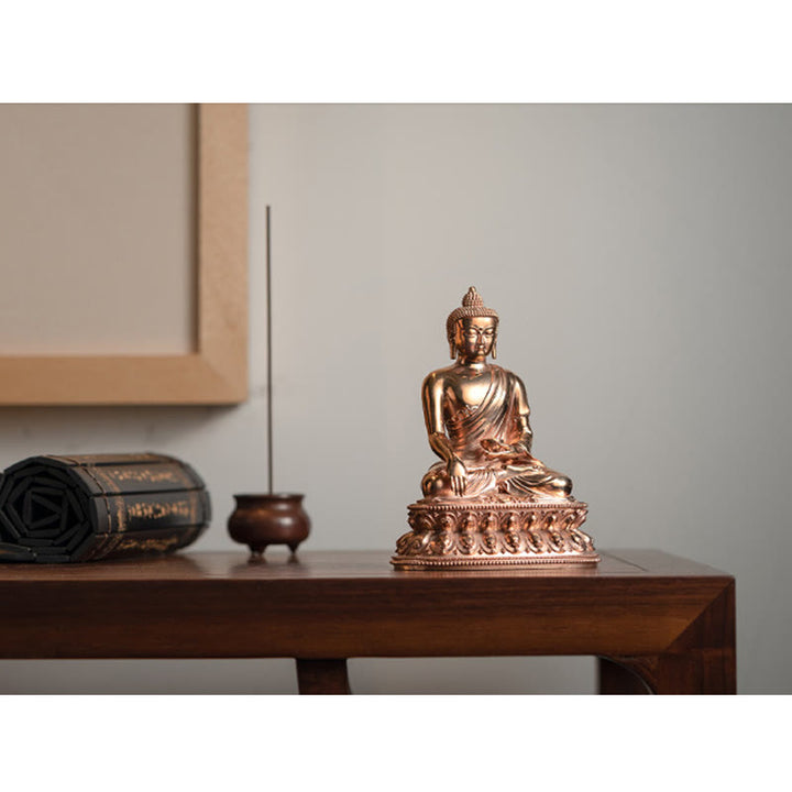 Estatuilla de Buda Gautama Shakyamuni, estatua de cobre de serenidad, decoración del hogar
