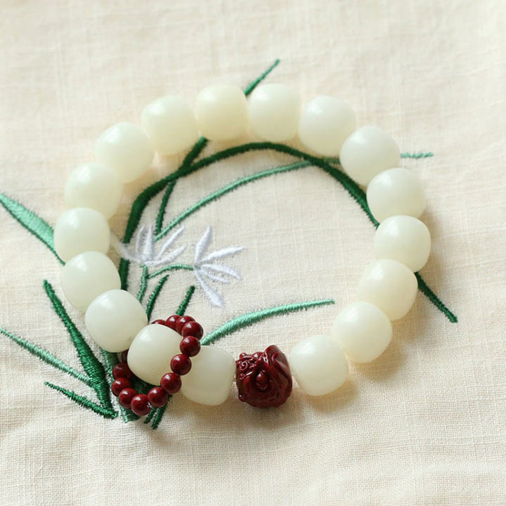 Buddha Stones Natural Bodhi Semilla Cinabrio Bailando León Encanto Sabiduría Armonía Muñeca Mala - image 3