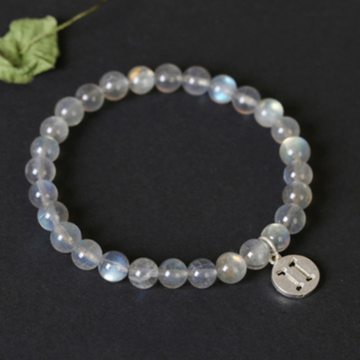 Pulsera con Encanto 12 Constelaciones del Zodíaco Piedra Lunar
