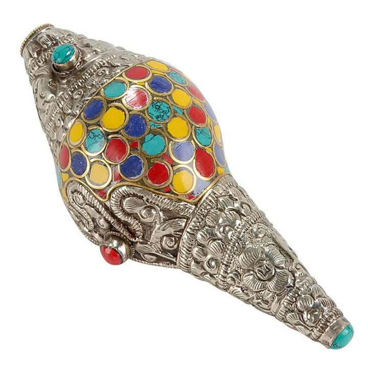 Concha tibetana hecha a mano Natural Shankha colorida concha marina riqueza decoración del hogar