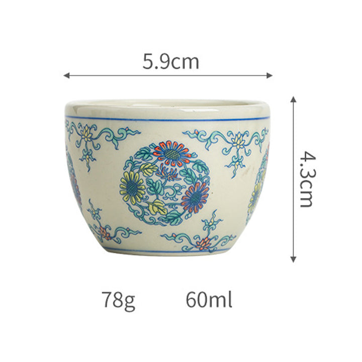 Taza de té de Buddha Stones, pez Koi, Arowana, peonía, girasol, taza de té de Kung Fu, 60ml