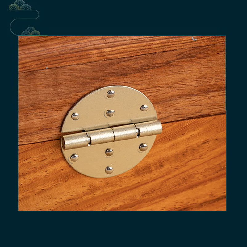 Caja de almacenamiento de joyería de palisandro hecha a mano antigua, caja organizadora de regalo de madera con flores de doble capa grande con cerradura
