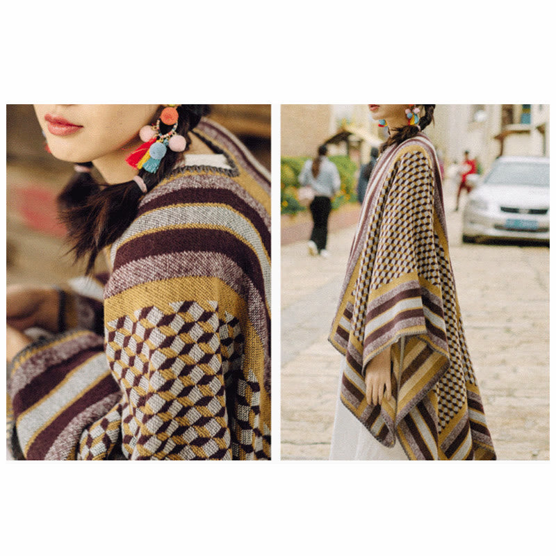 Mantón tibetano de Buddha Stones , patrón clásico, bufanda de viaje cálida y acogedora para invierno