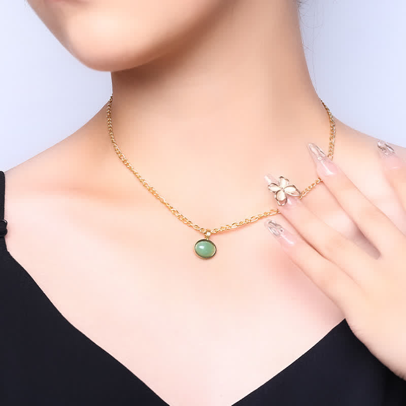 Colgante de collar de acero de titanio de fuerza turquesa ovalada