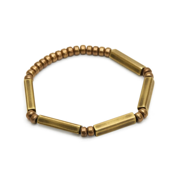 Pulsera de la suerte de la riqueza del cobre del diseño simple tibetano de las Buddha Stones