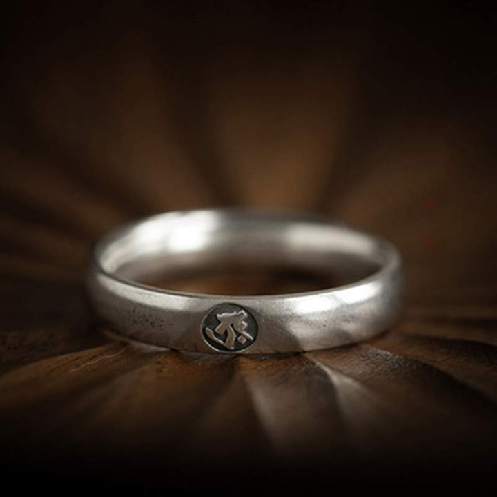Anillo de plata de ley 925 con Buddha Stones , zodíaco chino, bendición de Buda natal