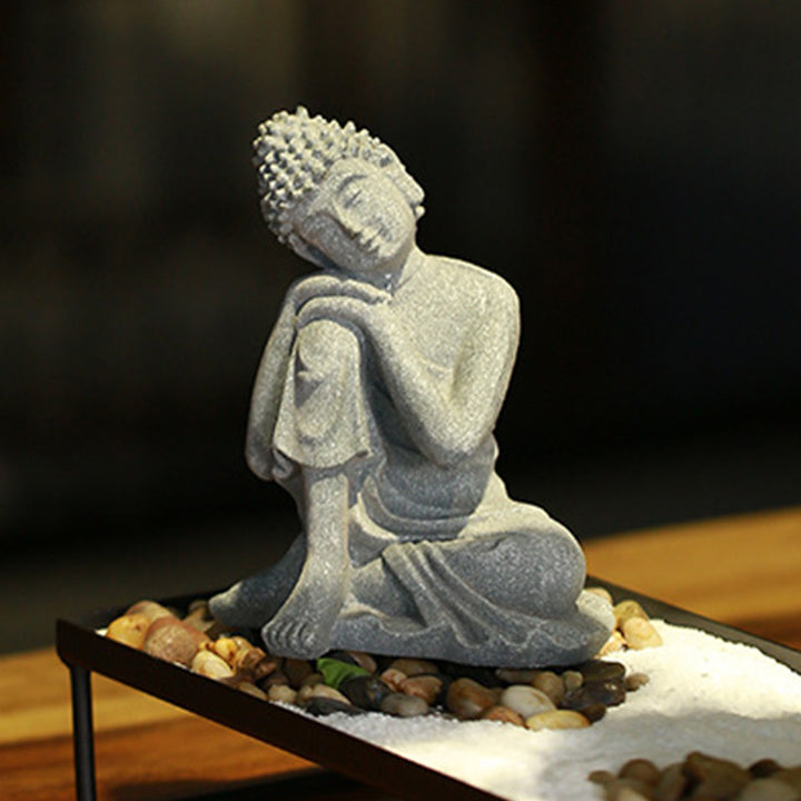Buddha Stones Sentado Meditación Buda Bendición Compasión Decoración