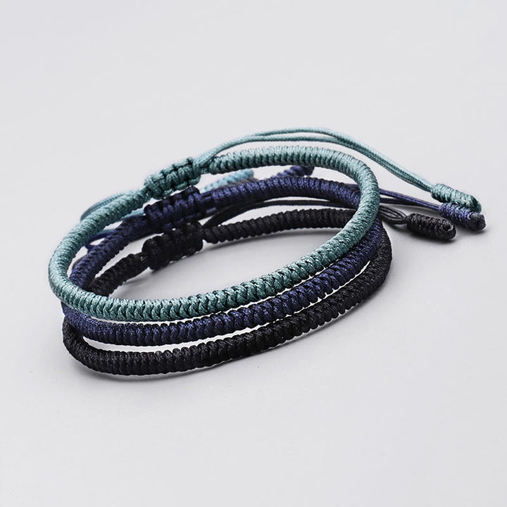 Pulsera de fuerza de amuleto hecho a mano con nudo King Kong tibetano de Buddha Stones 3 uds
