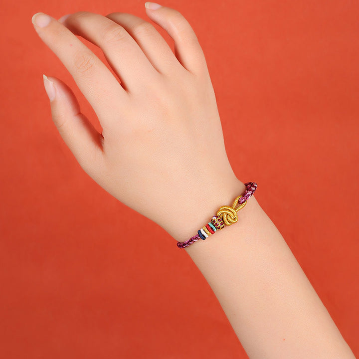 Pulsera de cuerda trenzada de protección de cuerda colorida Dunhuang hecha a mano con Buddha Stones