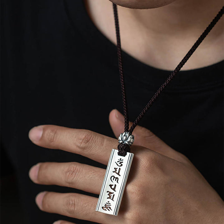 Colgante de plata de ley 999 con Buddha Stones Om Mani Padme Hum grabado Lotus Wisdom - image 8