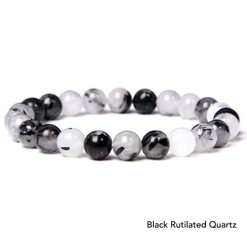 Pulsera con cuentas de equilibrio de cristal de piedra de ágata natural