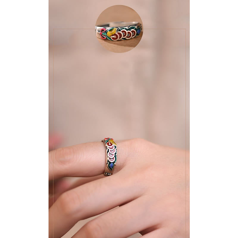 Anillo de riqueza de monedas de cinco emperadores Feng Shui de Buddha Stones