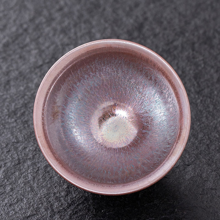 Taza de té de porcelana Jianzhan de oro rosa chino con Buddha Stones , taza de té de Kung Fu
