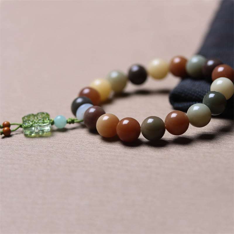 Pulsera de la paz con dije de cristal Liuli, semilla de Bodhi, gradiente multicolor Natural, Buddha Stones