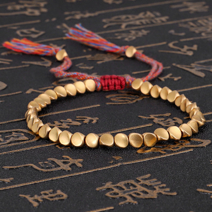 Pulsera de la suerte curativa con cuentas de cobre tibetanas de Buddha Stones