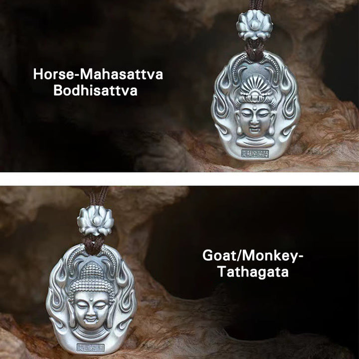 Buddha Stones del zodiaco chino, Buda natal Om Mani Padme Hum, colgante de collar de compasión de loto - image 23