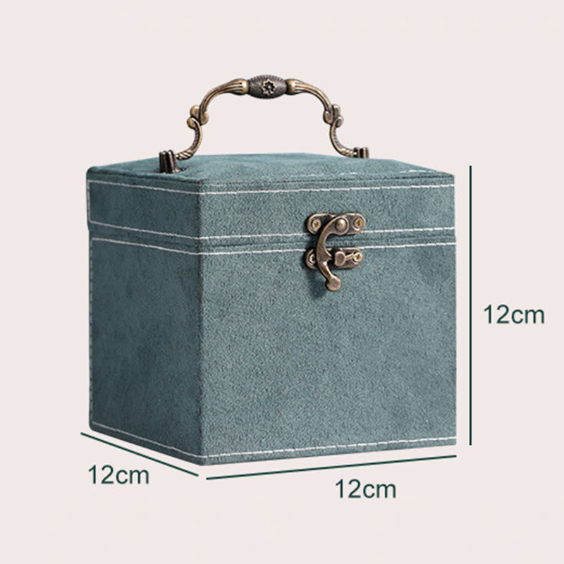 Caja organizadora de joyas con Buddha Stones, caja de almacenamiento de joyas de tres capas, caja de regalo de franela