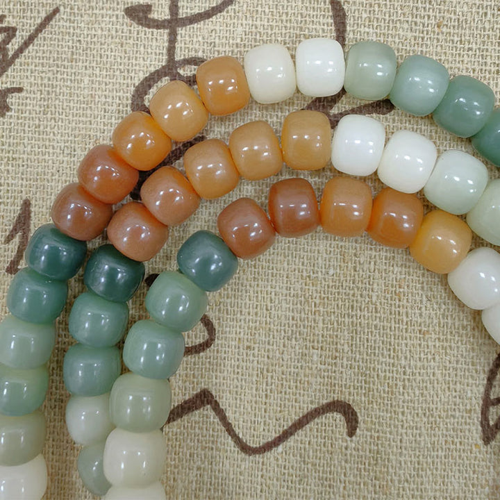 Buddha Stones 108 cuentas Mala gradiente semilla Bodhi Tara verde Buda grabado paz armonía pulsera