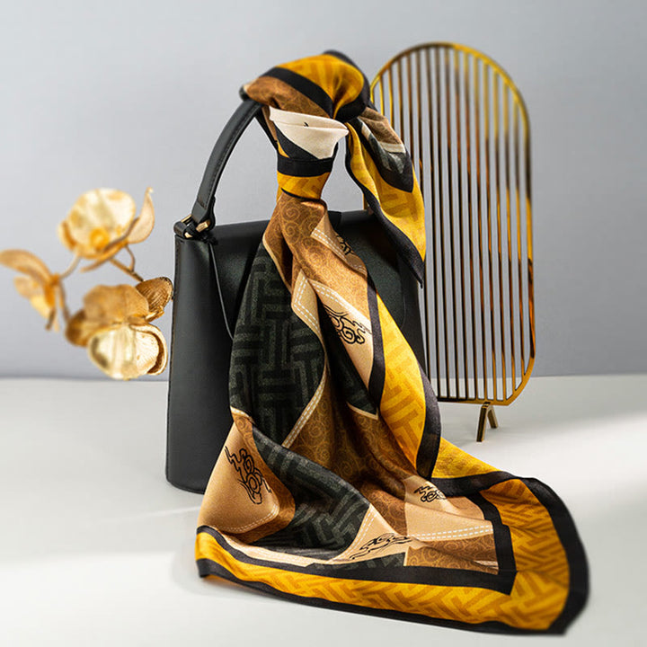 Bufanda de seda de morera 100% con pintura al óleo de jungla de Buddha Stones , bufanda de cuello de seda de doble cara de grado superior 6A - image 21