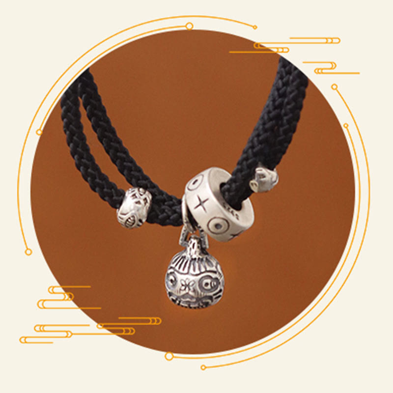 Pulsera trenzada hecha a mano con Buddha Stones , Plata de Ley 925, oro, bestia tragadora, pez Koi, riqueza