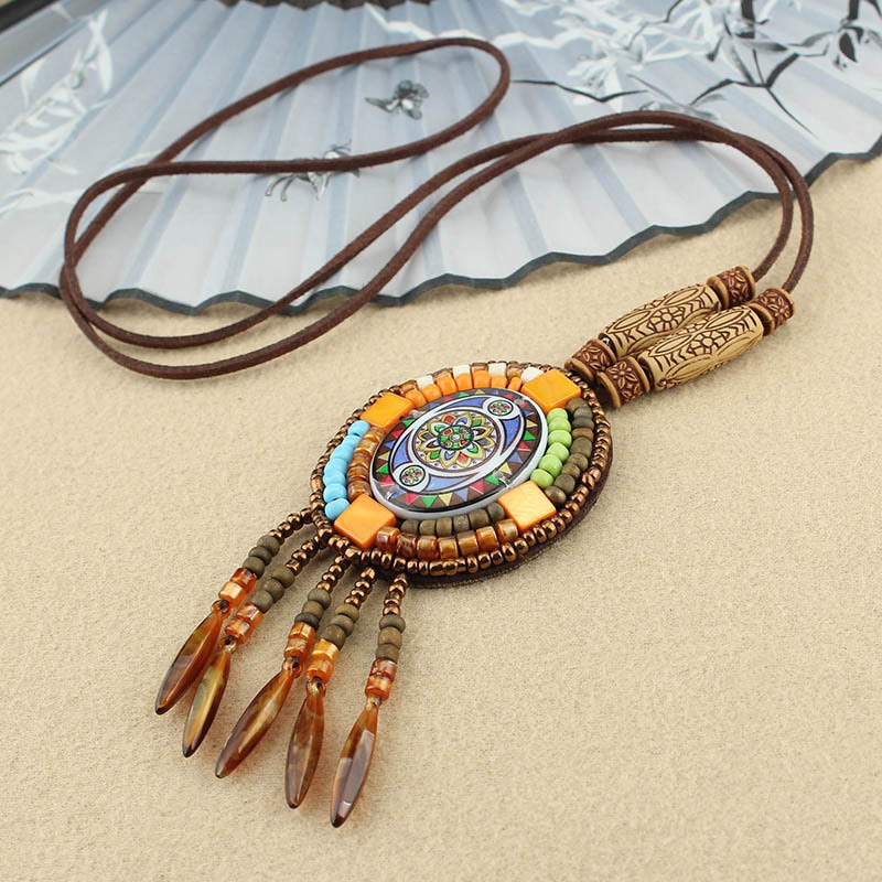 Colgante de collar de creatividad con cuentas de patrón de mandala de Buddha Stones - mandala - image 4