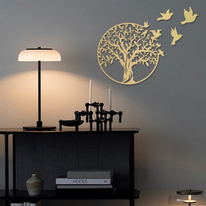 Buddha Stones Árbol de la vida Signo de pájaros Regalo de inauguración Unity Wall Art
