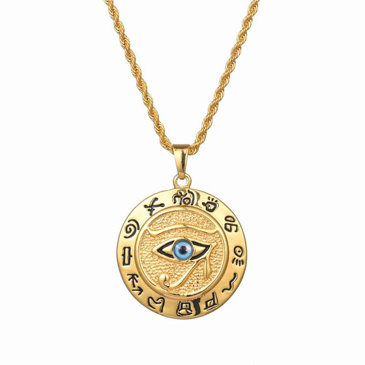 Colgante de collar de protección Ojo de Horus con Buddha Stones