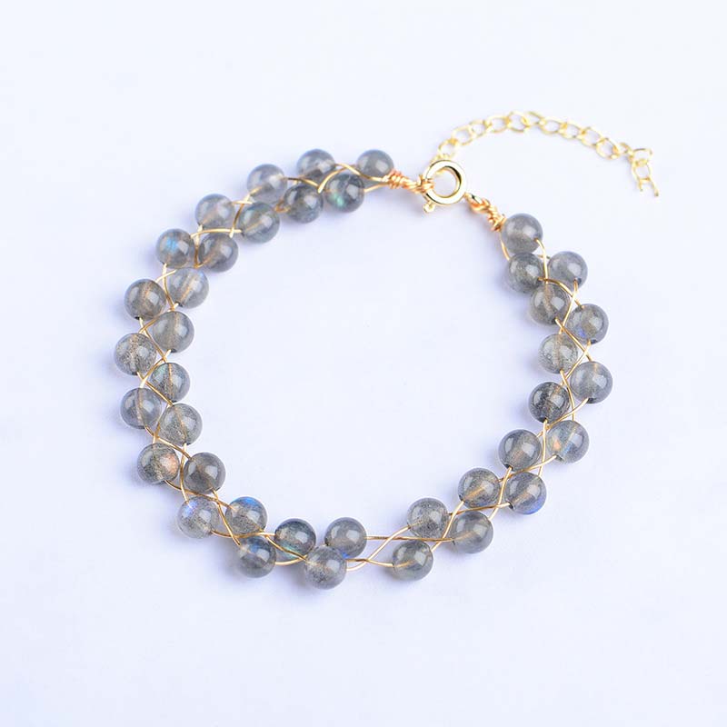 Pulsera de bendición de amor con piedra lunar natural de Buddha Stones